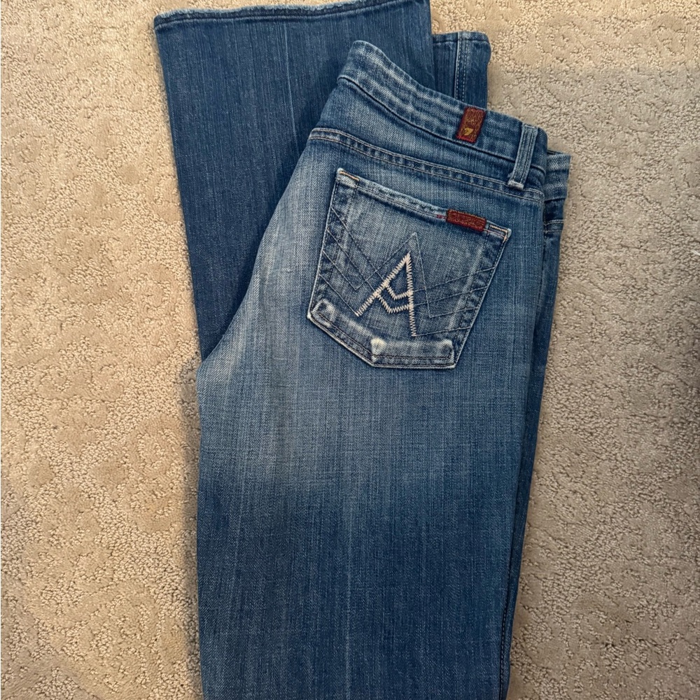 7 For All Mankind Blue Boot Cut Jeans for Women